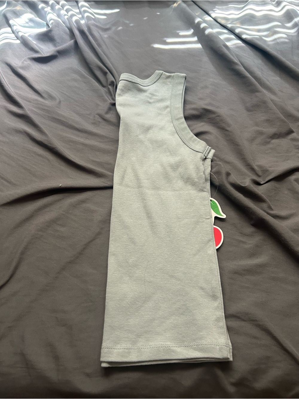 Kids Grey Tank Top with Apple Accent